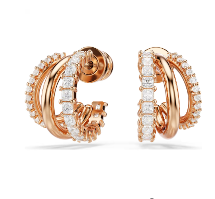 Swarovski Hyperbola Rose Tone Hoop Earrings 5701591