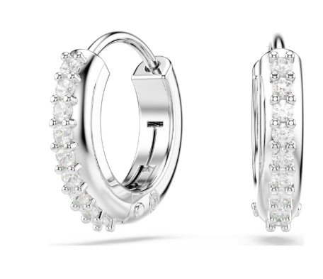 Swarovski Matrix Silver Tone Hoop Earrings 5701600