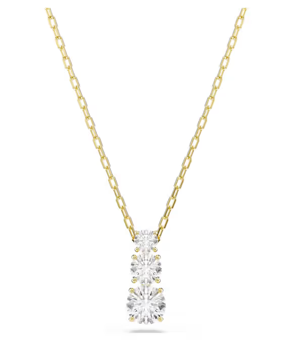 Swarovski Stilla Attract pendant Round cut, White, Gold-tone plated 5723298