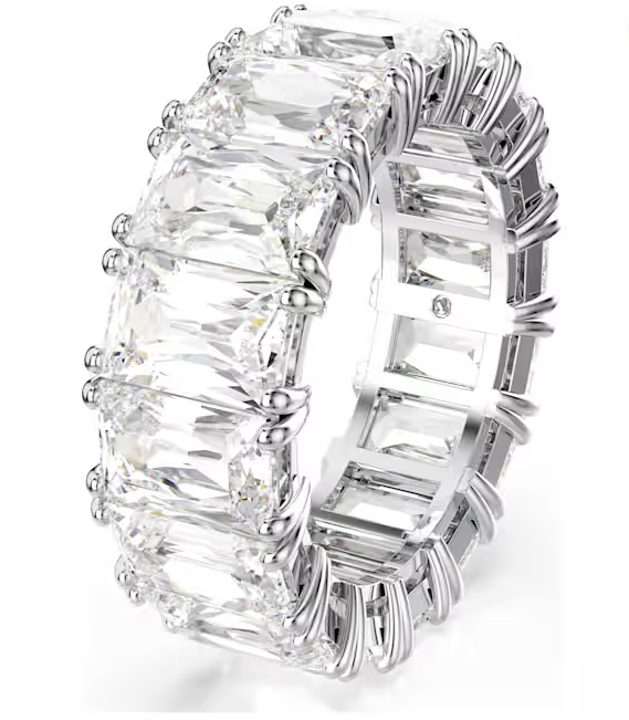 Swarovski Matrix Vittore ring Baguette cut Silver Tone Size 55 5709276