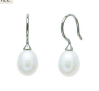 Silver Teardrop Cultered Pearl Drop Earrings ED192W