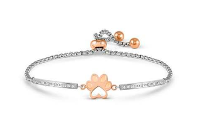 NOMINATION Milleluci Refined Steel & Rose Pawprint Bracelet 028017-013