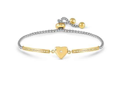 NOMINATION Milleluci Refined Steel & Gold Heart Bracelet 028018-022