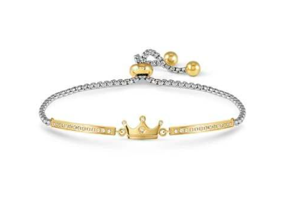 NOMINATION Milleluci Refined Steel & Gold Crown Bracelet 028018-039