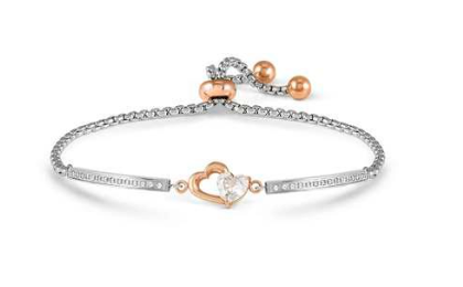 NOMINATION Milleluci Refined Steel & Rose Heart Bracelet 028020-022