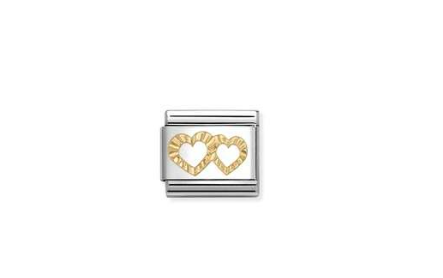 NOMINATION Gold Double Open Hearts Charm 030149-64