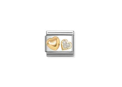NOMINATION Gold Two Hearts Charm  030220-26