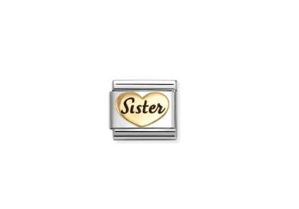 NOMINATION Gold Sister Heart Charm 030285-78
