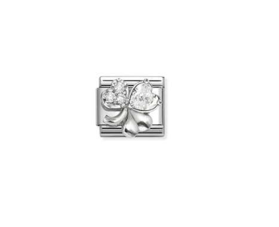 Nomination Silver Clear CZ Clover Charm 330322/12