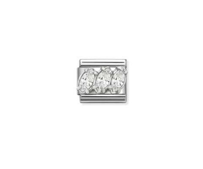 NOMINATION Silver CZ Trilogy Charm 330329/05