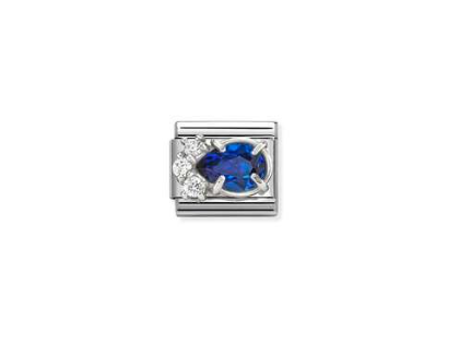 NOMINATION Silver Blue CZ Drop Charm 330329/06