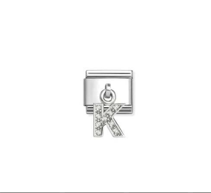 NOMINATION Silver CZ Letter K Charm 331818/11