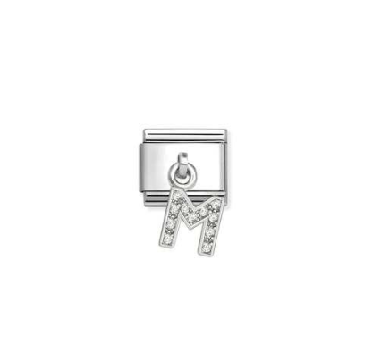 NOMINATION Silver CZ Letter M Charm 331818/13