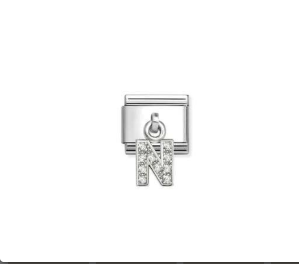 NOMINATION Silver CZ Letter N Charm 331818/14