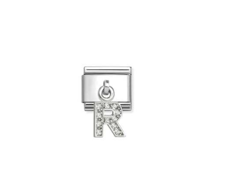 NOMINATION Silver CZ Letter R Charm 331818/18