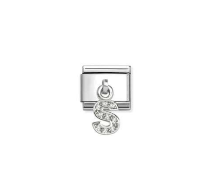 NOMINATION Silver CZ Letter S Charm 331818/19