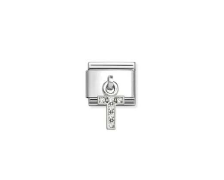 NOMINATION Silver CZ Letter T Charm 331818/20