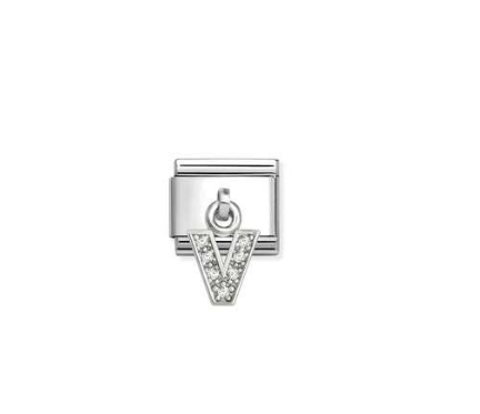 NOMINATION Silver CZ Letter V Charm 331818/22