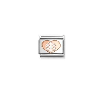 Nomination Rose White Snowflake Heart Charm 430202-45