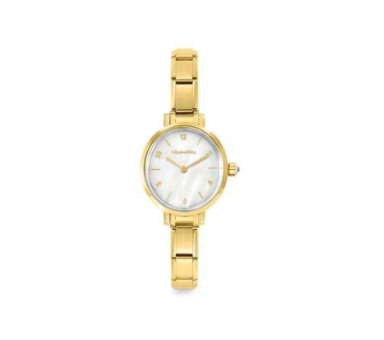 NOMINATION Gold Tone Oval MOP Dial Watch 076041-008
