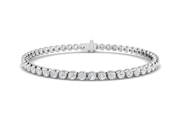 9ct White Gold Lab Grown Diamond Line Bracelet 2.98ct