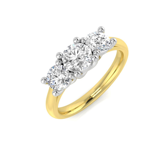 9ct Gold Trilogy Lab Grown Diamond Ring 1.35ct