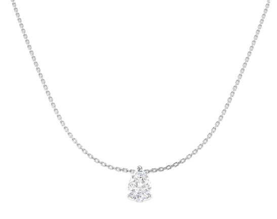 9ct White Gold Pear Cut Lab Grown Diamond Necklace