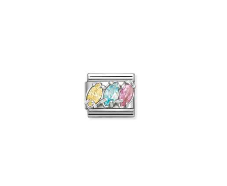 Nomination Trology Yellow/light blue/Pink Charm 330329-20