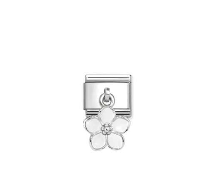 Nomination White Flower Drop Charm 331805-22