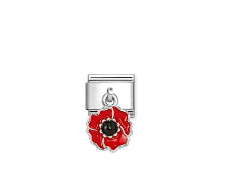 Nomination Red & Black Drop Poppy Charm 331805-24