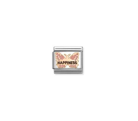 Nomination 9ct Rose Pink Butterfly Happines Charm 430202-49
