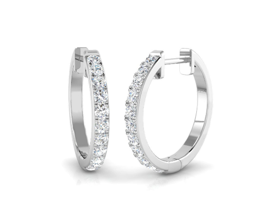 9ct White Gold Lab Grown Diamond Hoop Earrings 0.49ct