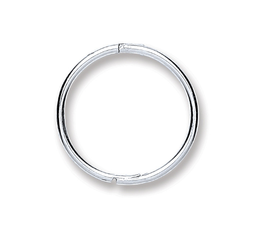 Silver 14mm Plain Hinged Sleeper Earrings SER0376