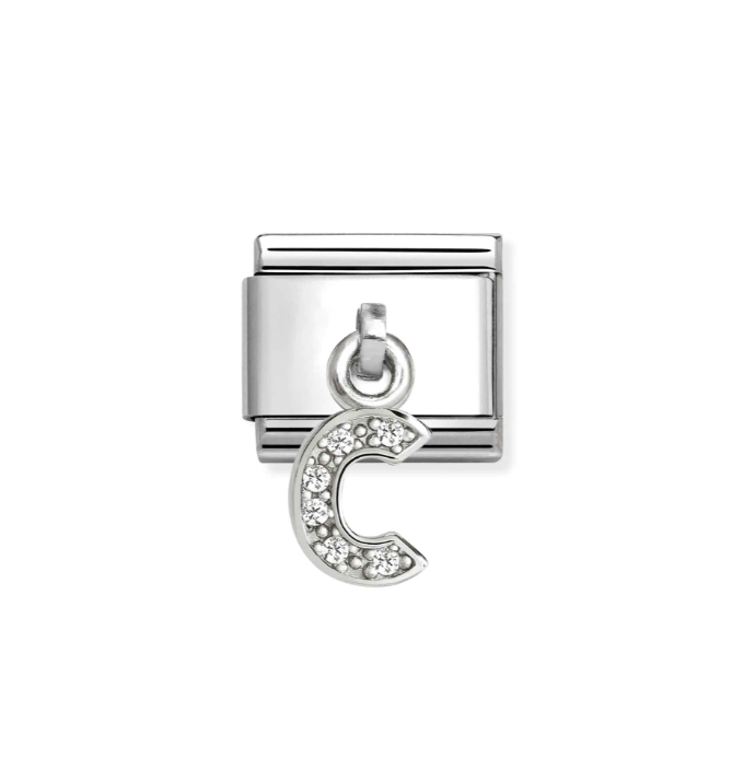 NOMINATION Silver CZ Letter C Charm 331818/03