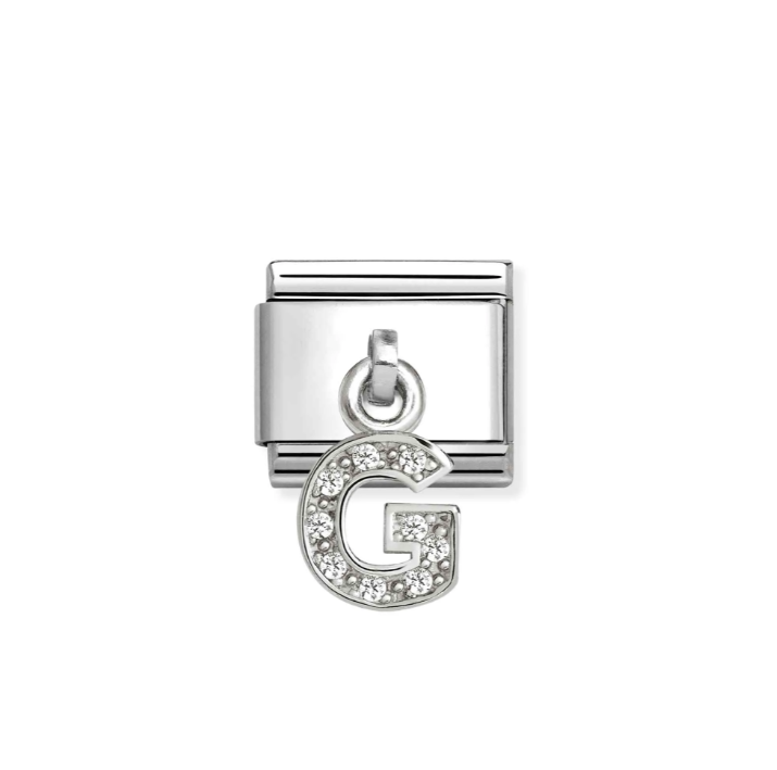 NOMINATION Silver CZ Letter G Charm 331818/07
