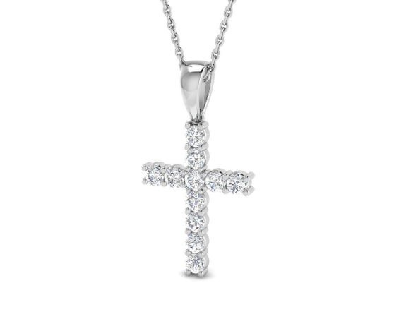 9ct Gold Lab Grown Diamond Cross Pendant