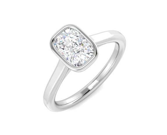 9ct Gold Cushion Cut Lab Grown Diamond Solitaire Ring