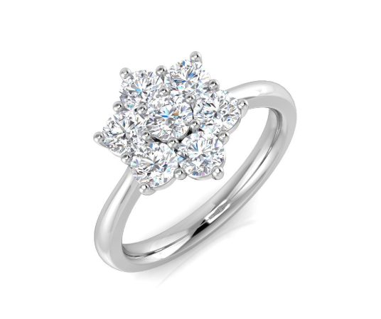 9ct Yellow Gold Star Cluster Lab Grown Diamond Ring