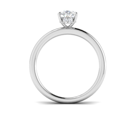 Platinum Lab Grown Diamond Hidden Halo Ring - Oval Cut