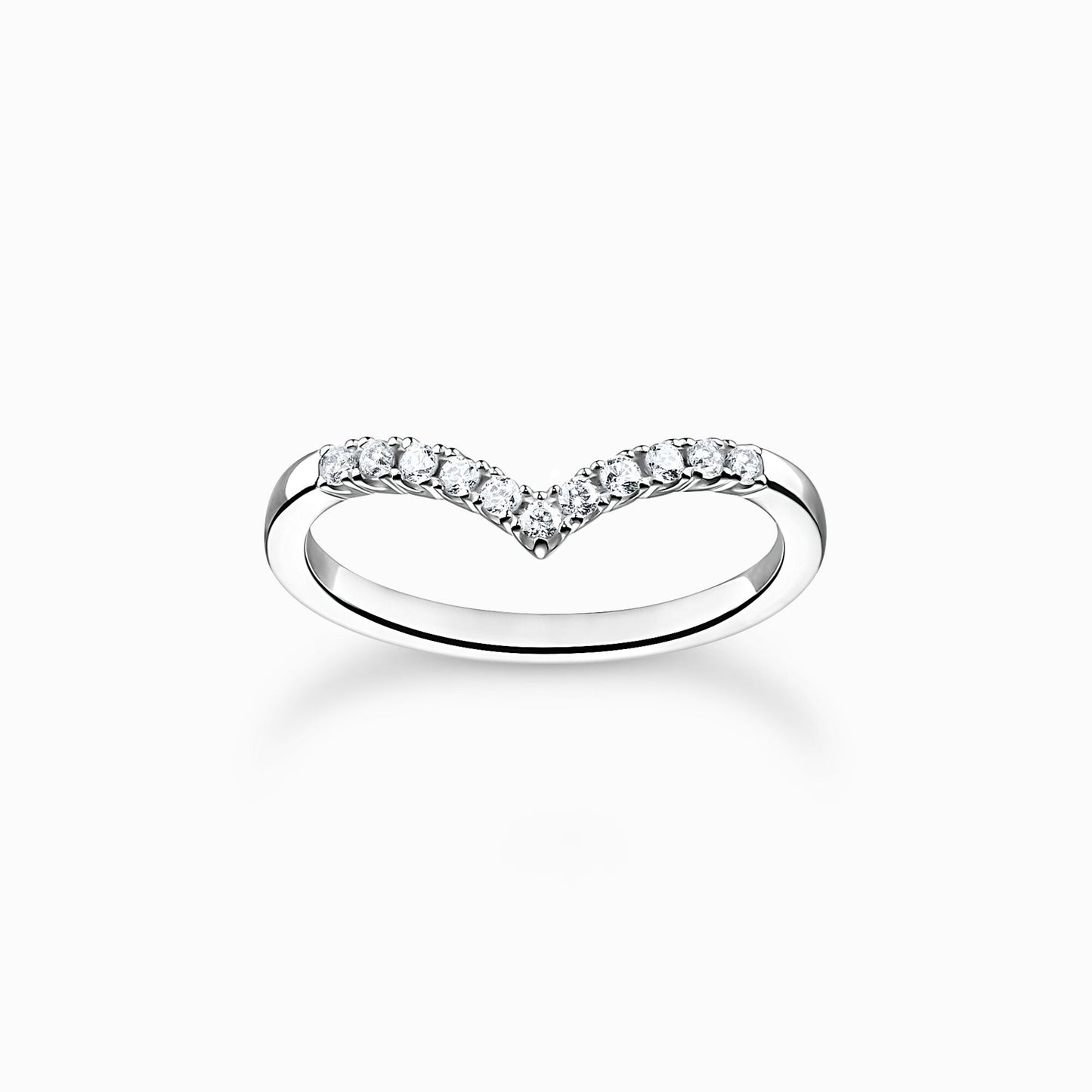 Thomas Sabo Ring V-shape with white stones Silver TR2394-051-14
