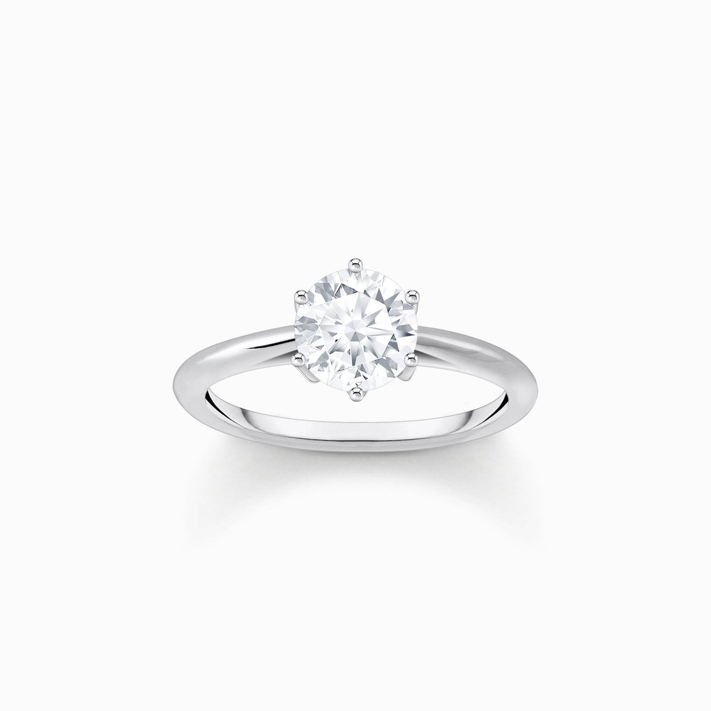 Thomas Sabo Silver Ring with white zirconia in brilliant cut TR2474-051-14
