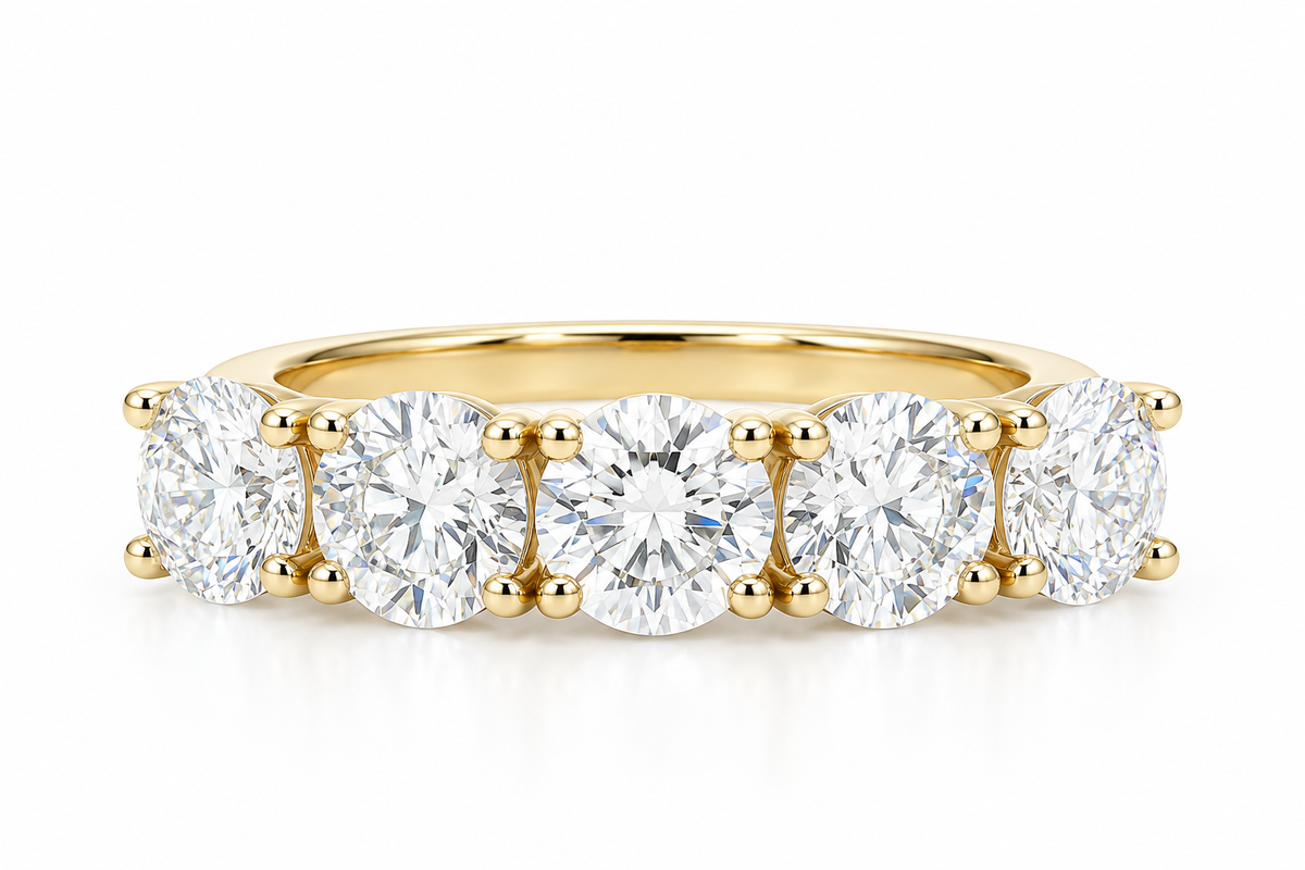 18ct Gold Lab Grown Diamond Five Stone Ring 2.03ct