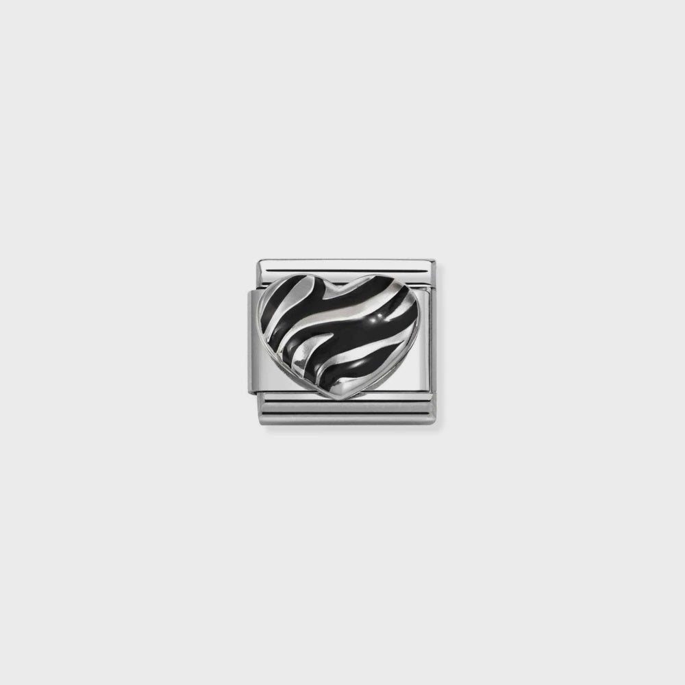 Nomination Stainless Steel, Enamel And 925 Sterling Silver Tiger-print Heart 330204-49