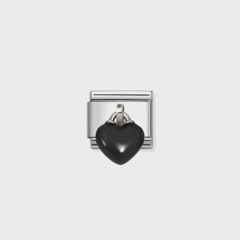 Nomination Steel, Enamel, 925 Sterling Silver Black Heart 331821-02
