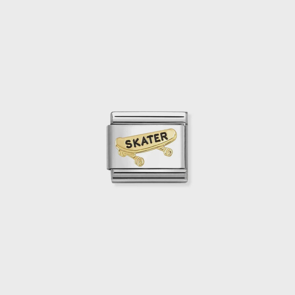 Nomination Steel, Enamel And 18k Gold Black Skateboard 030285-90