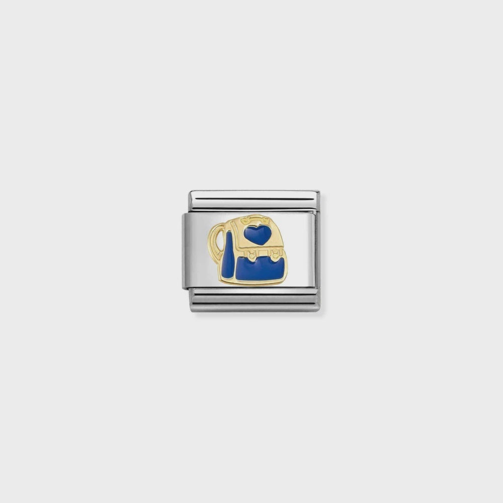 Nomination Steel, Enamel And 18k Gold Blue Backpack 030285-86