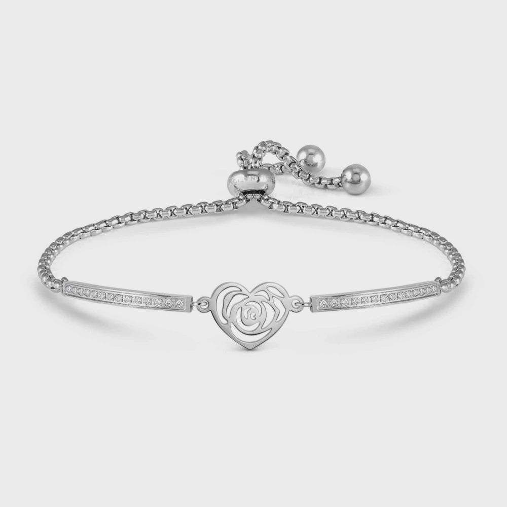 Nomination Milleluci Bracelet, Ed. Refined, In Steel And Cubic Zirconia Heart Pattern 028016/077