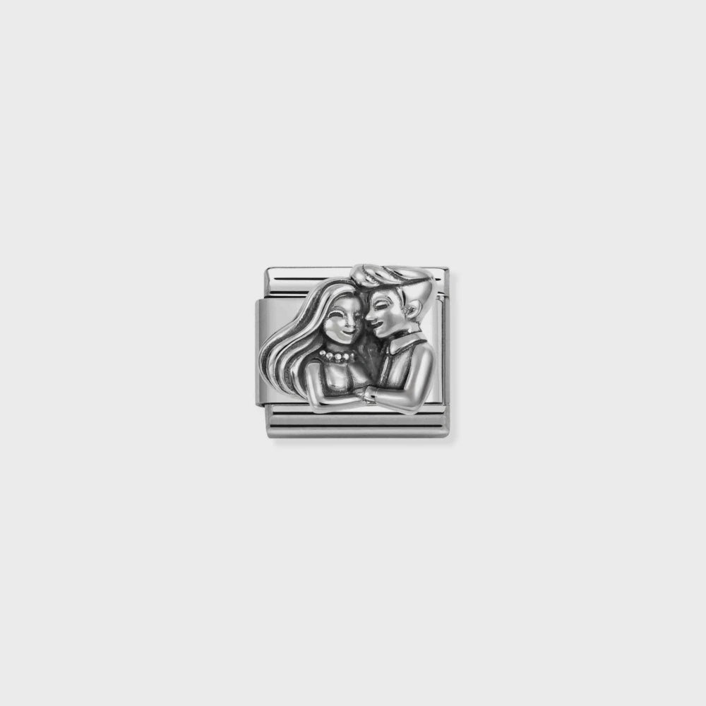 Nomination Oxidized Symbols In Steel And 925 Sterling Sterling Silver Couple 330114-09