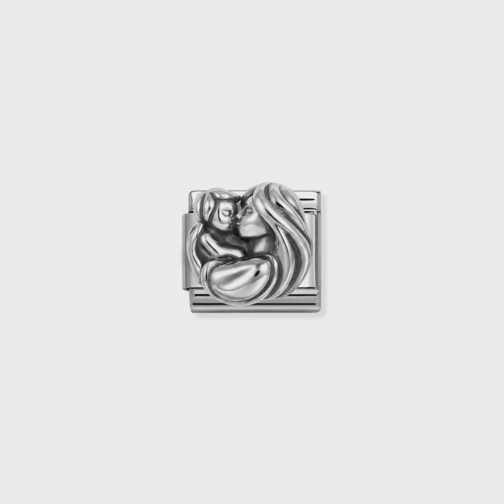 Nomination Oxidized Symbols In Steel And 925 Sterling Sterling Silver Mum And Child 330114-10