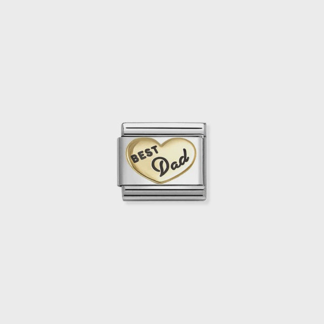 Nomination Steel, Enamel And 18k Gold Best Dad Heart 030285-94
